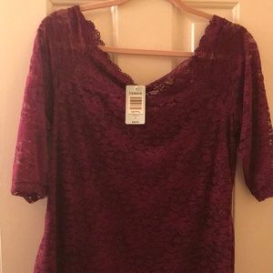 Off the shoulder lace shirt